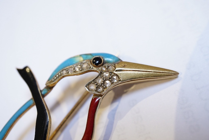 Josef Siess Sohne, a rare enamel and diamond brooch, Austria, circa 1910